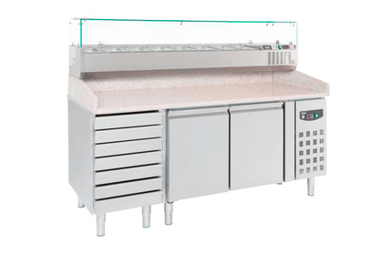 CombiSteel PIZZATISCH 2 TÜREN 7 TEIGSCHUBLADEN
