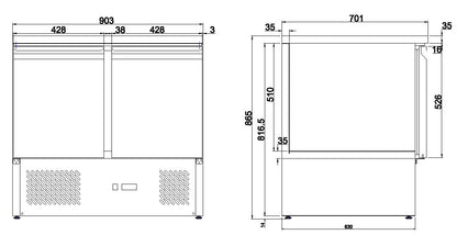 CombiSteel KÜHLTISCH 2 TÜREN