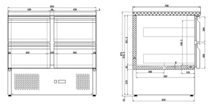 CombiSteel KÜHLTISCH 4 LADEN