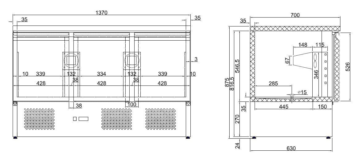 CombiSteel KÜHLTISCH 3 TÜREN