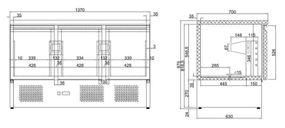 CombiSteel KÜHLTISCH 3 TÜREN