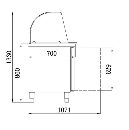 CombiSteel KÜHLTISCH MIT GLAS 2 TÜREN