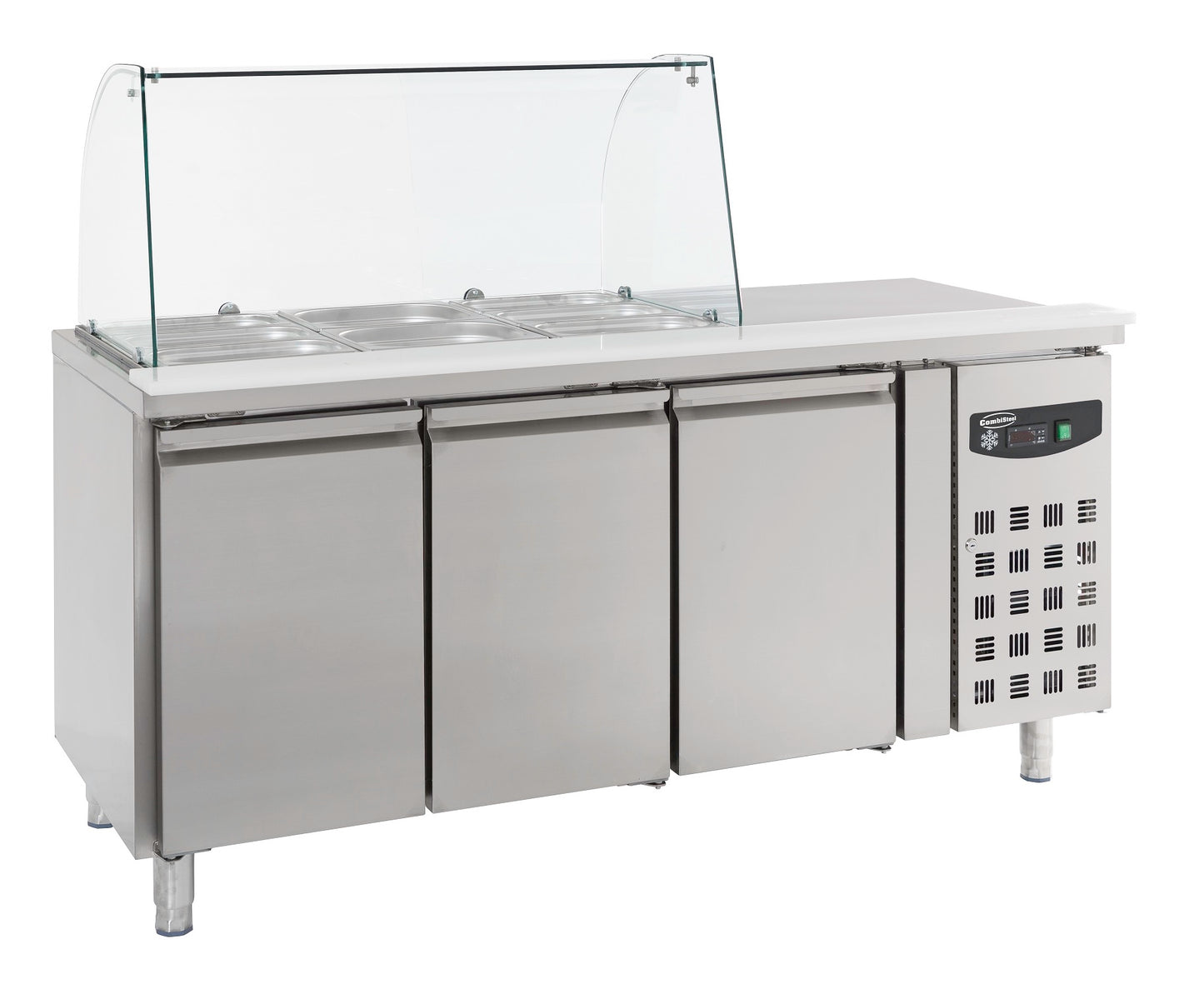 CombiSteel KÜHLTISCH MIT GLAS 3 TÜREN
