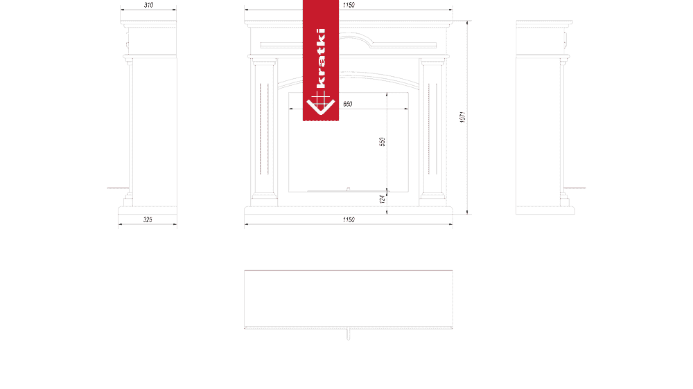 Kratki Portal Bioethanolkamin DECEMBER TÜV weiß