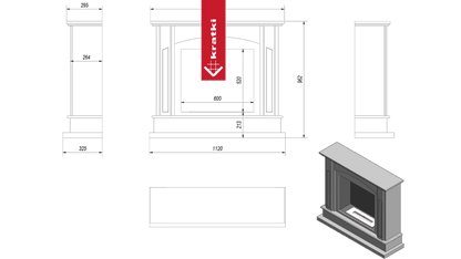 Kratki Portal Bioethanolkamin FEBRUARY TÜV weiß
