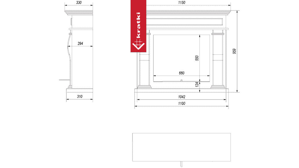 Kratki Portal Bioethanolkamin OCTOBER TÜV weiß