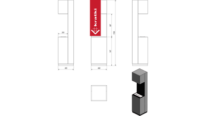 Kratki Portal Bioethanolkamin Freistehend SIERRA weiß mit Verglasung TÜV