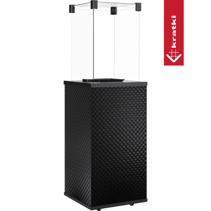 Kratki Terrassenheizer Patio Glas schwarz gesteppt automatische Steuerung 8,2kW