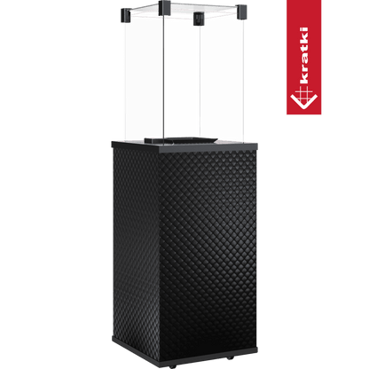 Kratki Terrassenheizer Patio Glas schwarz gesteppt automatische Steuerung 8,2kW