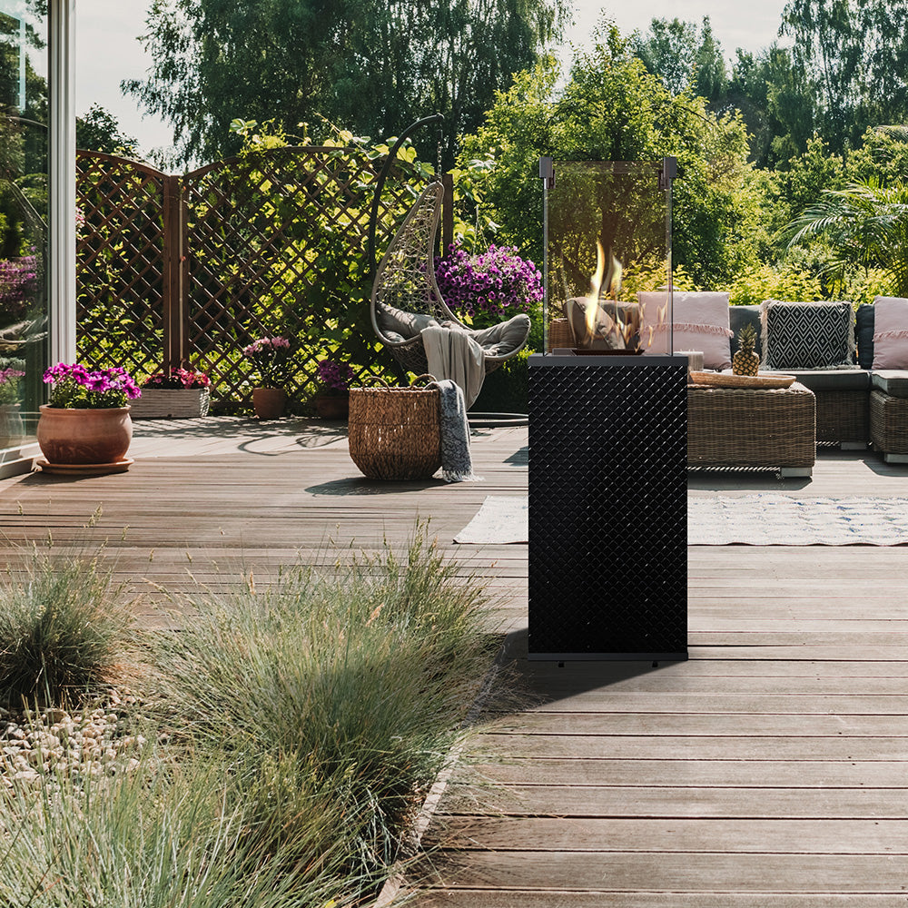 Kratki Terrassenheizer Patio Mini Glas schwarz gesteppt manuelle Steuerung 8,2kW