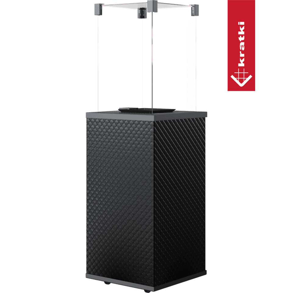 Kratki Terrassenheizer Patio Mini Glas schwarz gesteppt manuelle Steuerung 8,2kW