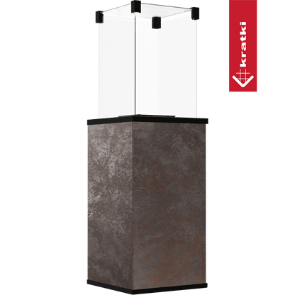 Kratki Terrassenheizer Patio Quarzsinter Oxide Nero automatische Steuerung 8,2kW