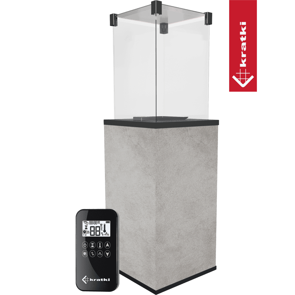 Kratki Terrassenheizer Patio Quarzsinter Oxide Moro automatische Steuerung 8,2kW