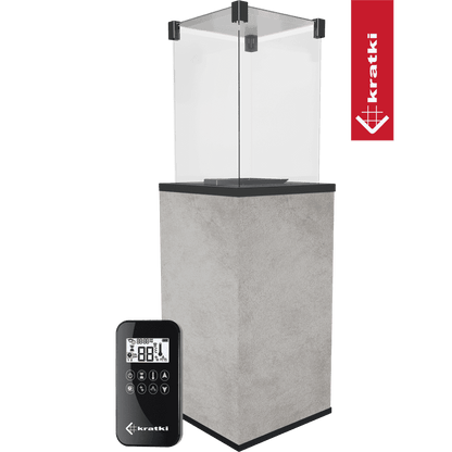 Kratki Terrassenheizer Patio Quarzsinter Oxide Moro automatische Steuerung 8,2kW