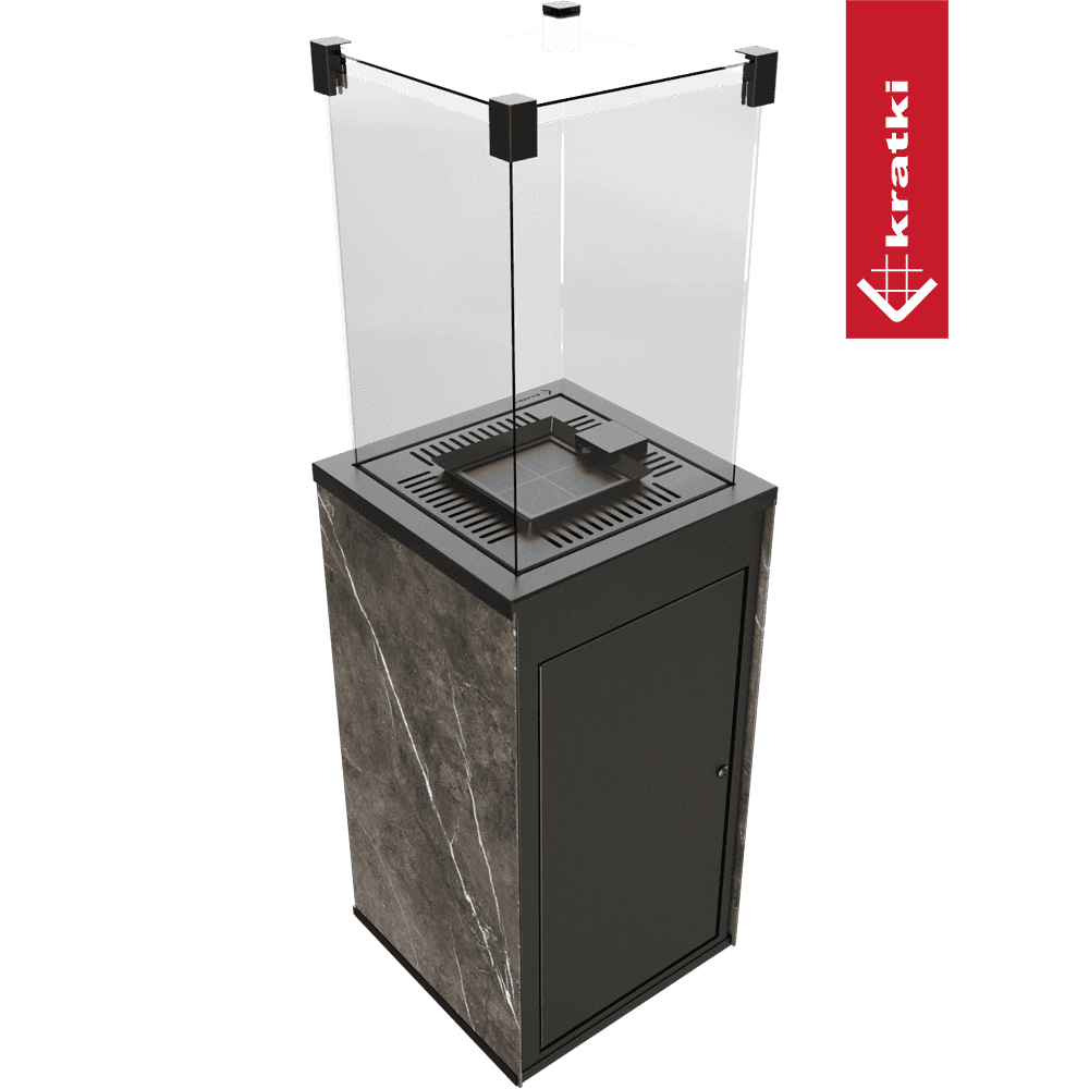 Kratki Terrassenheizer Patio Quarzsinter Naturali Grey automatische Steuerung 8,2kW