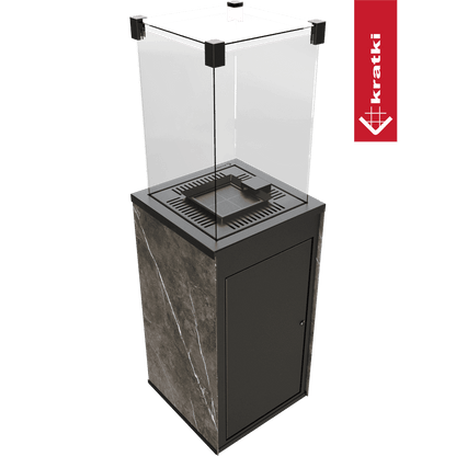 Kratki Terrassenheizer Patio Quarzsinter Naturali Grey automatische Steuerung 8,2kW