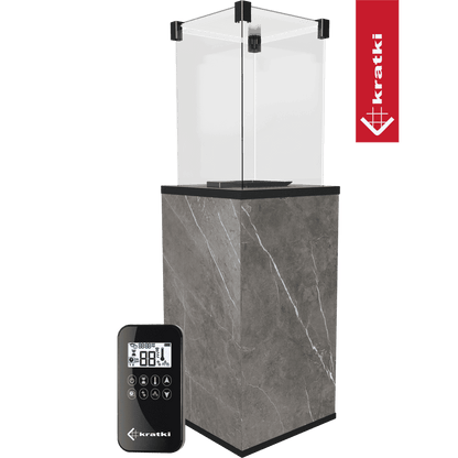 Kratki Terrassenheizer Patio Quarzsinter Naturali Grey automatische Steuerung 8,2kW