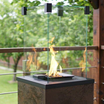 Kratki Terrassenheizer Patio Quarzsinter Oxide Nero manuelle Steuerung 8,2kW