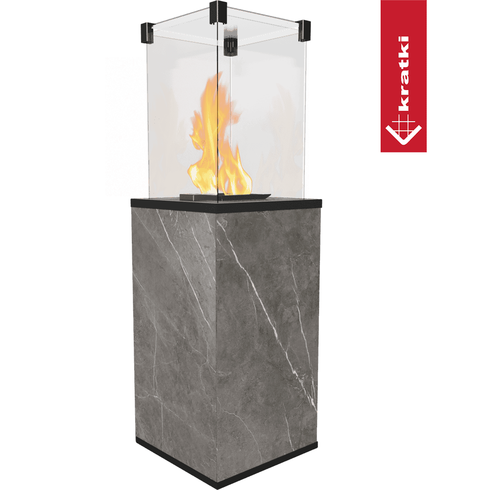 Kratki Terrassenheizer Patio Quarzsinter Naturali Grey manuelle Steuerung 8,2kW