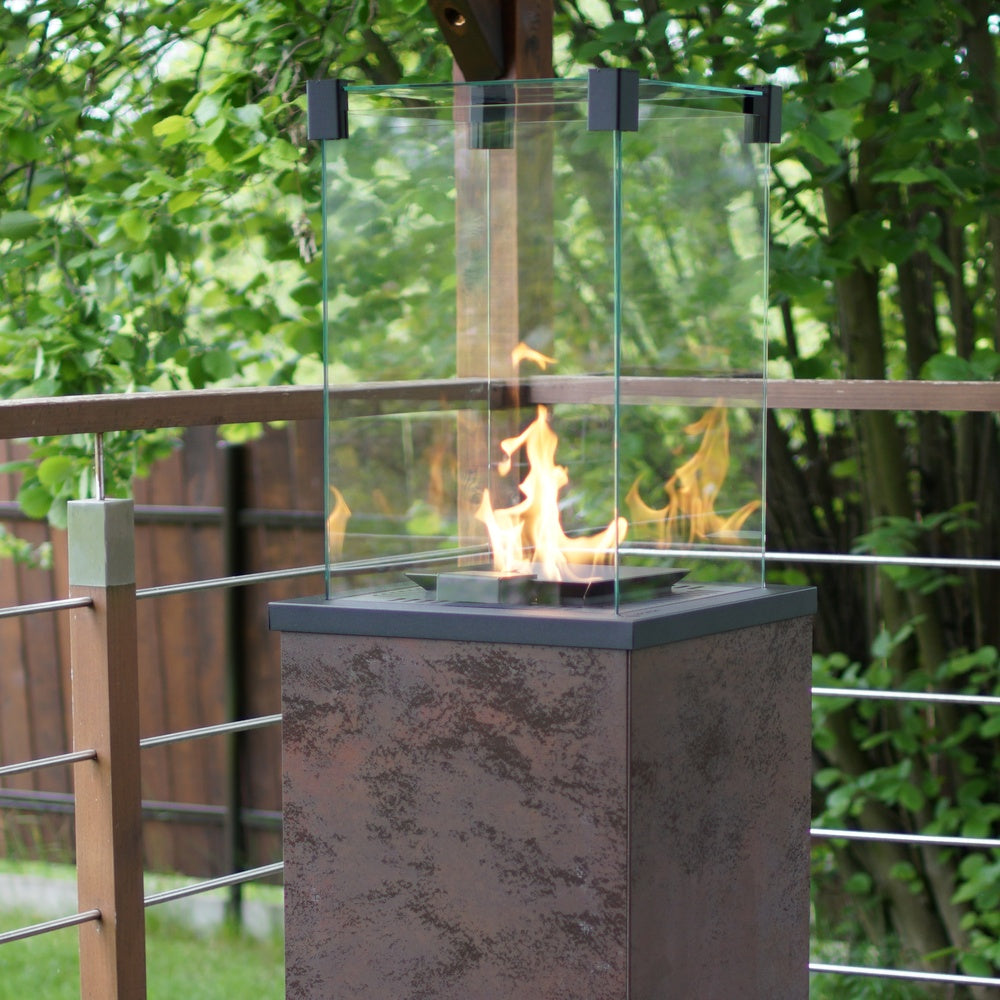 Kratki Terrassenheizer Patio Mini Quarzsinter Oxide Nero automatische Steuerung 8,2kW