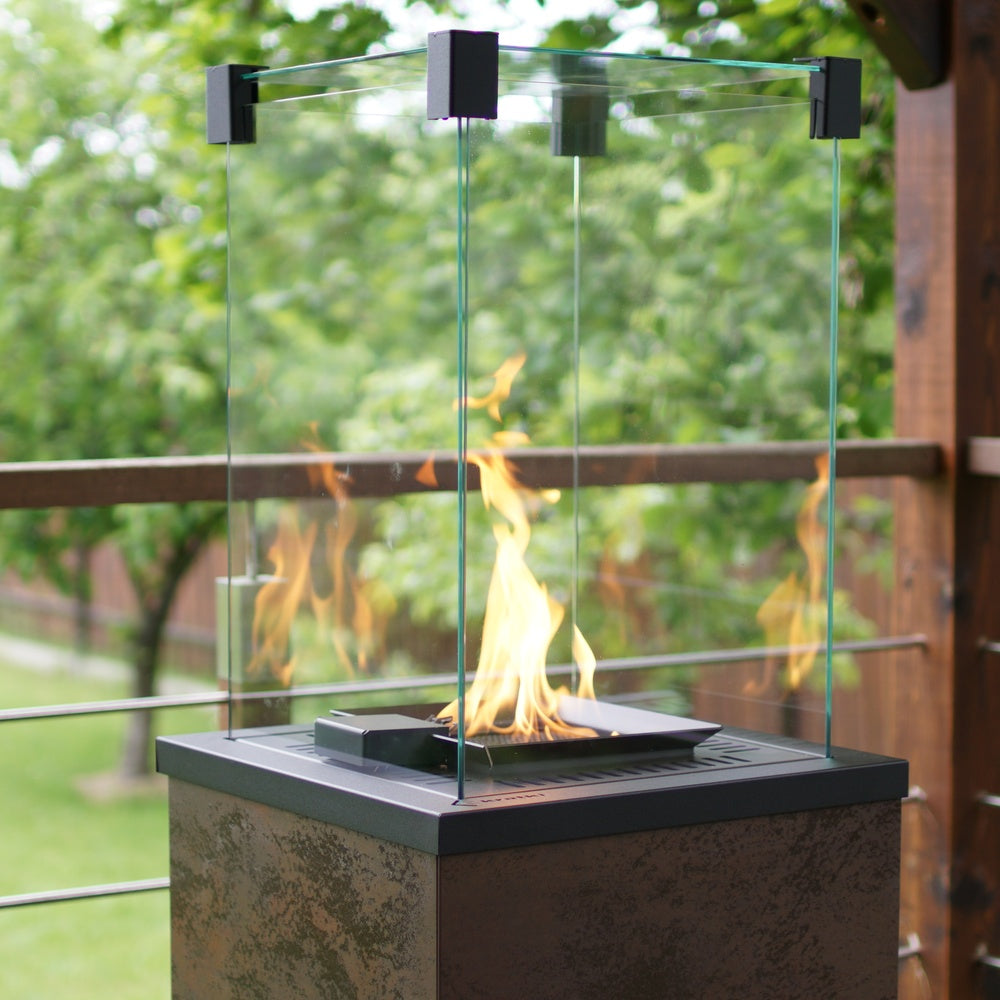 Kratki Terrassenheizer Patio Mini Quarzsinter Oxide Nero manuelle Steuerung 8,2kW