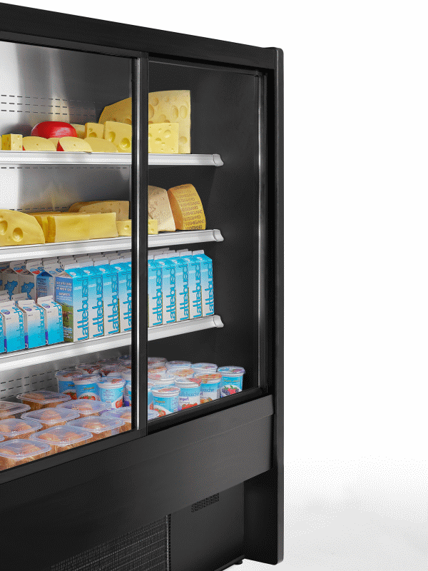 KBS Gastrotechnik Wandkühlregal Dilara 120 mit Schiebetüren selbstschließend