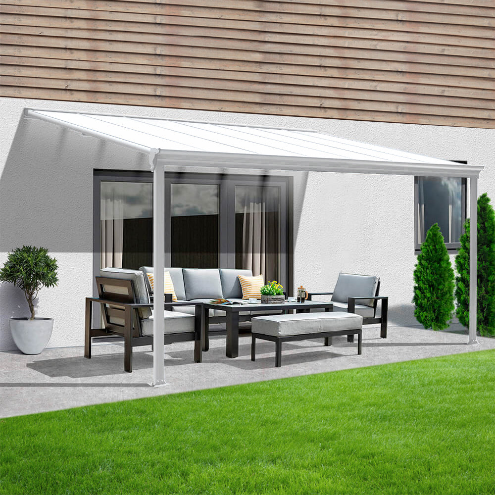 Home Deluxe Terrassenüberdachung SOLIS - 312 x 303 x cm Weiß