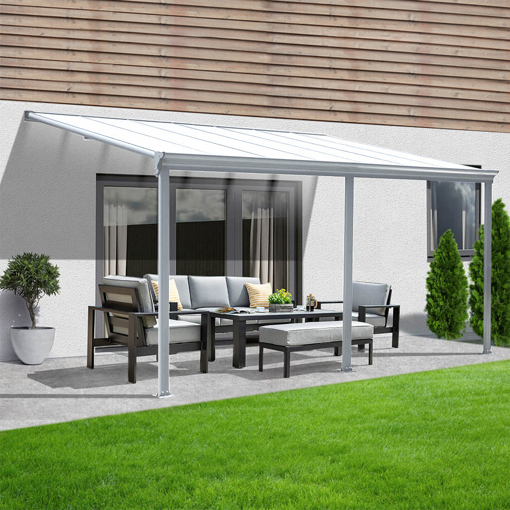 Home Deluxe Terrassenüberdachung SOLIS - 434 x 303 x cm Weiß