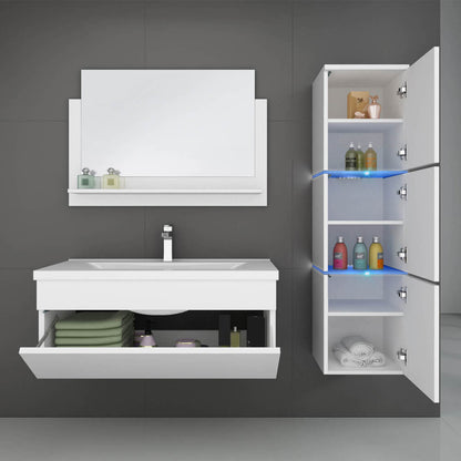 Home Deluxe Badmöbel Komplettset WANGEROOGE XL - Weiß Made in Germany