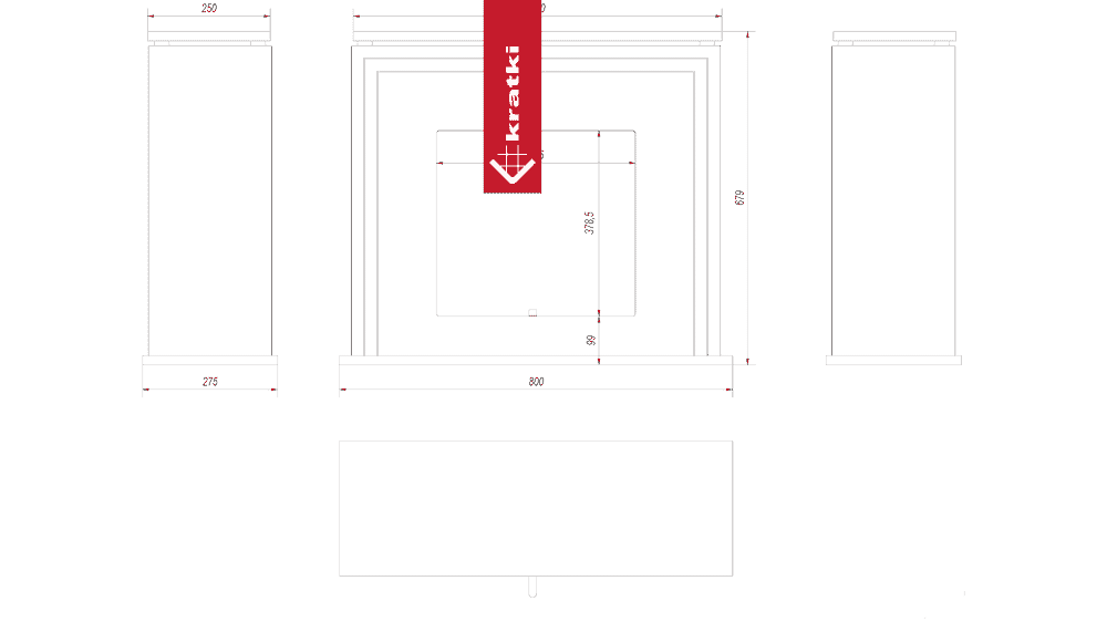 Kratki Portal Bioethanolkamin JUNE TUNNEL TÜV weiß