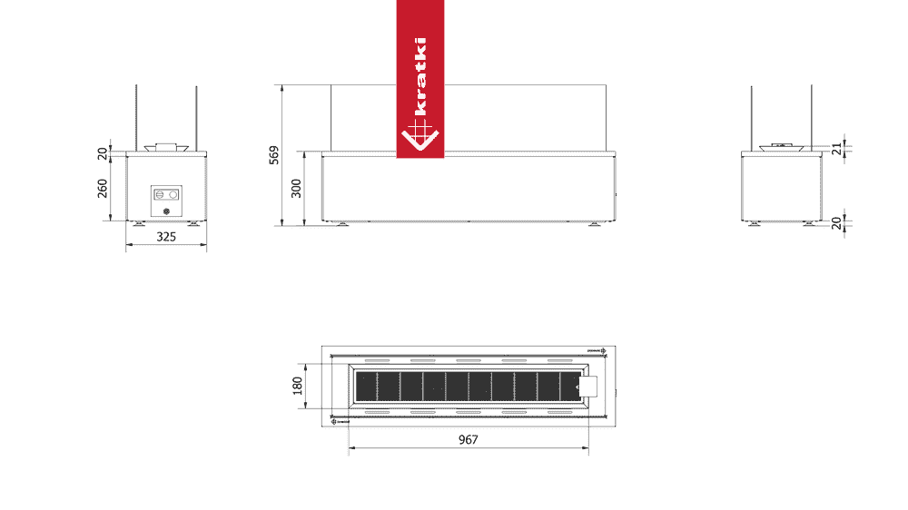 Kratki Terrassenheizer Patio Horizontal automatische Steuerung 17,5kW