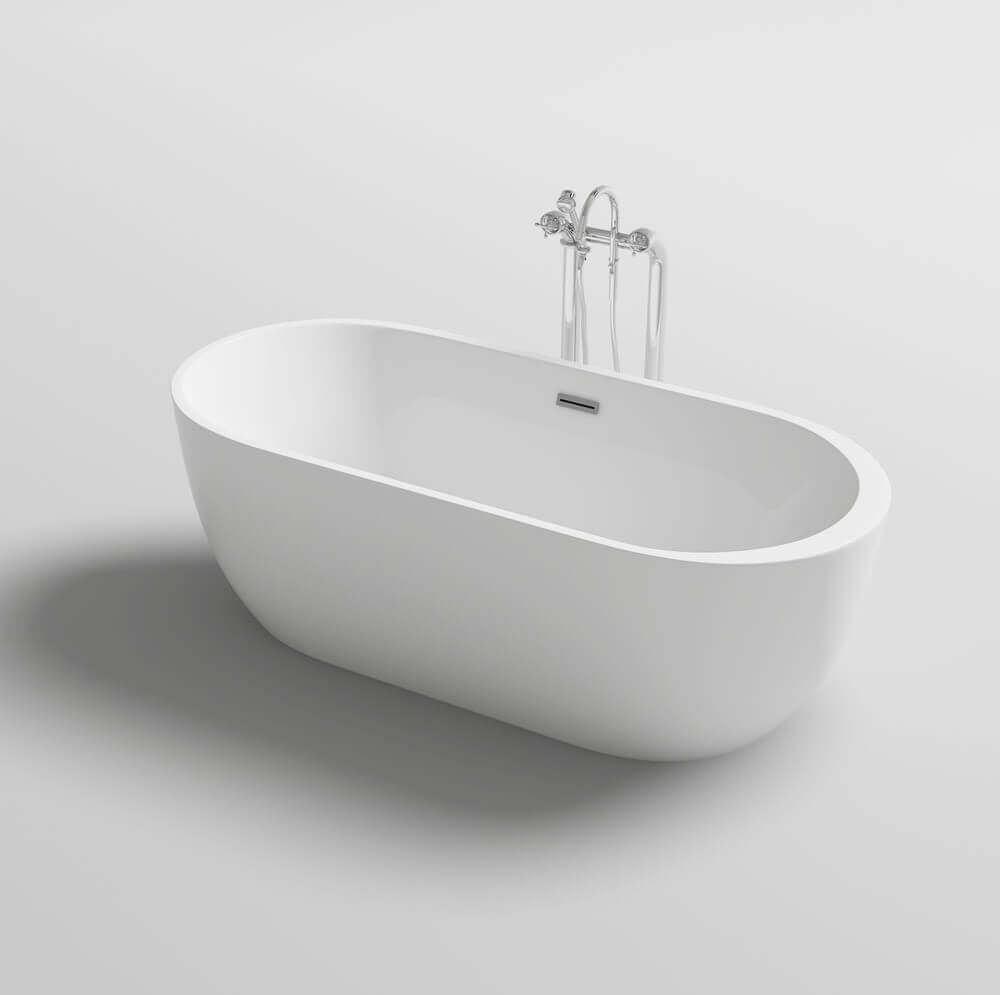 Home Deluxe Freistehende Badewanne CODO - 170 x 80 cm Weiß