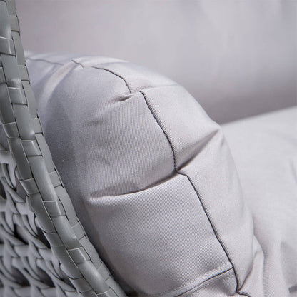 Home Deluxe Polyrattan Hängesessel mit Regenabdeckung TWIN - Grau für 2 Personen