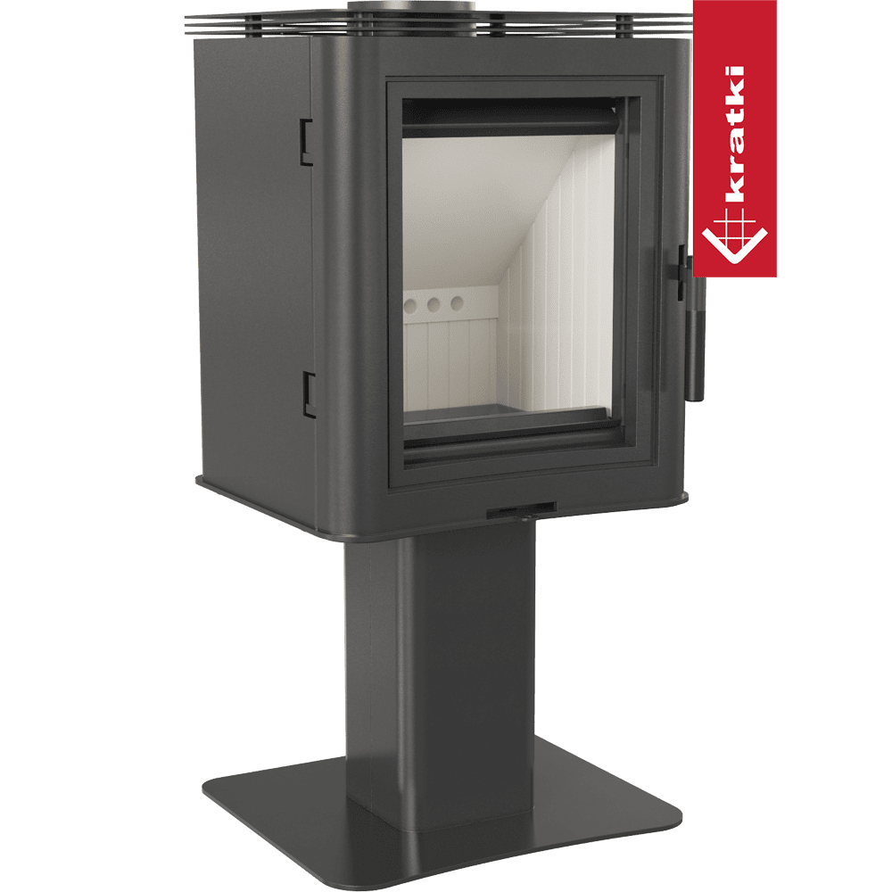 Kratki Kaminofen aus Stahl säulenfuß KRATKI K5 Ø 150 7 kW