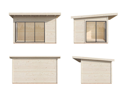 Palmako Andrea 11,2 m2 Slide Plus - Lackiert dunkelgrau RAL7012 + anthrazit RAL7016