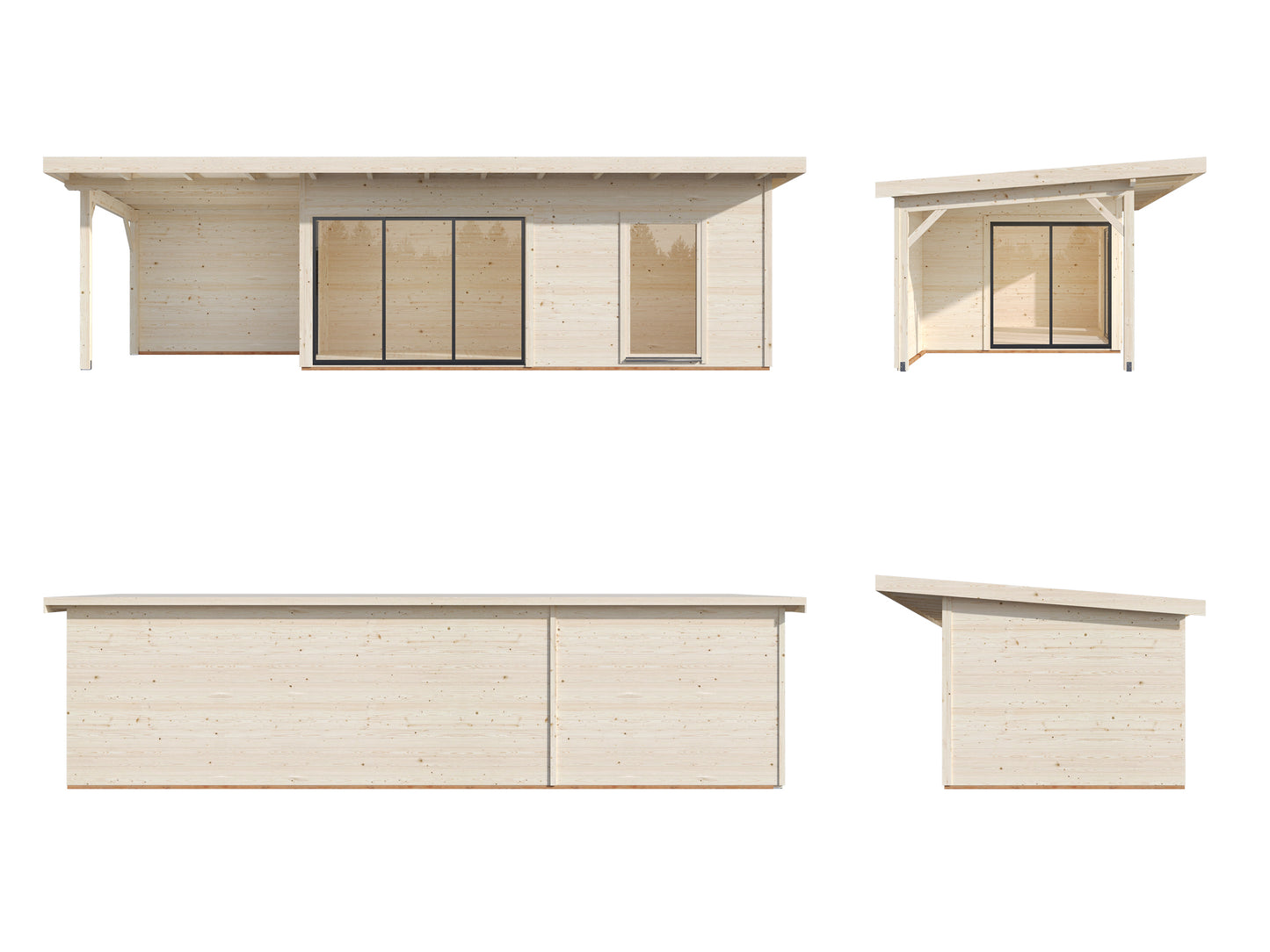 Palmako Andrea 17,1+7,9 m2 Slide Plus - Naturbelassen