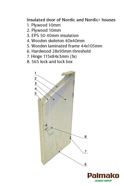 Palmako Andre 44,7 m2 mit Sektionaltor - Naturbelassen