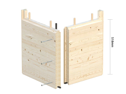Palmako Grace 12,4+4,1 m2 - Lackiert hellgrau RAL7042 + anthrazit RAL7016