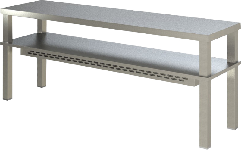 KBS Gastrotechnik Aufsatzbord 2 Etagen, mit Wärmemodul Breite 140cm