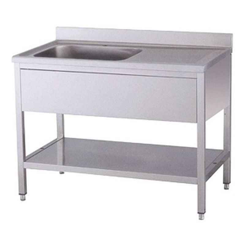 KBS Gastrotechnik Spültisch 1 Becken links mit Aufkantung B 100cm