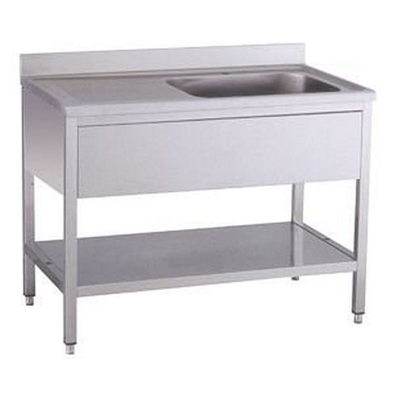 KBS Gastrotechnik Spültisch 1 Becken rechts mit Aufkantung B 120cm