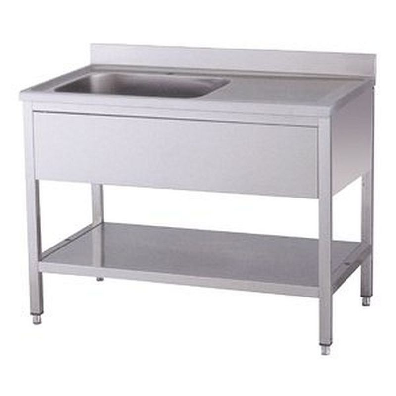 KBS Gastrotechnik Spültisch 1 Becken links mit Aufkantung B 120cm