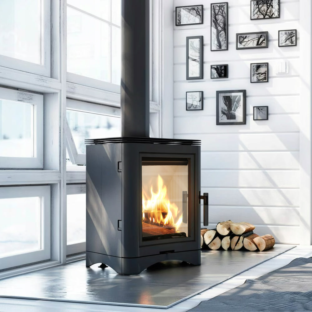 Kratki Gußeisen Kaminofen EKO KRATKI K5 7 kW Ø 150 mit Zubehör