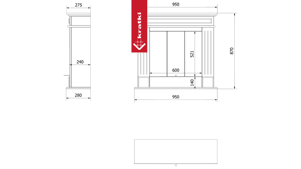 Kratki Portal Bioethanolkamin NOVEMBER TÜV weiß Selbstmontage GESCHENKE