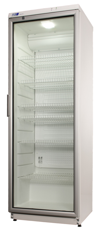 KBS Gastrotechnik Glastürkühlschrank CD 350 weiß mit Schloss