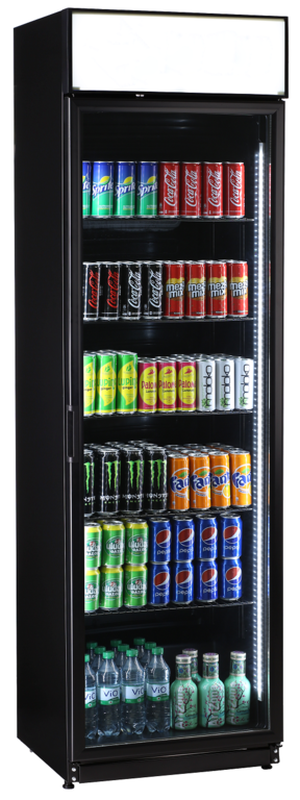 KBS Gastrotechnik Glastürkühlschrank FLK 365 schwarz