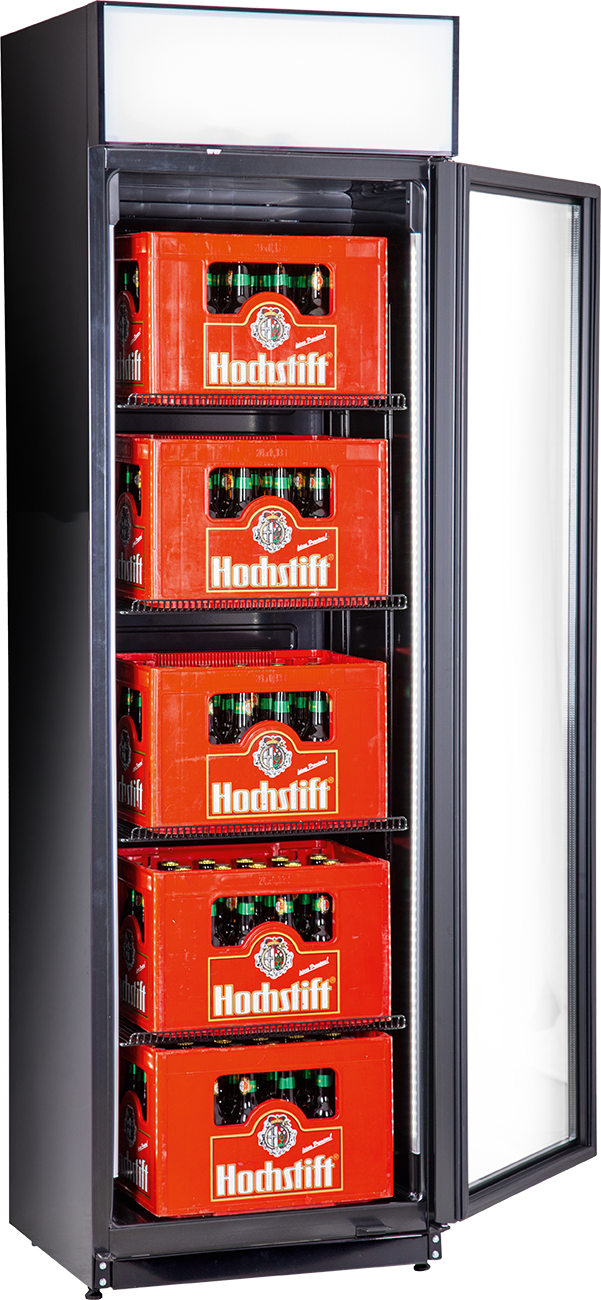 KBS Gastrotechnik Glastürkühlschrank FLK 365 schwarz