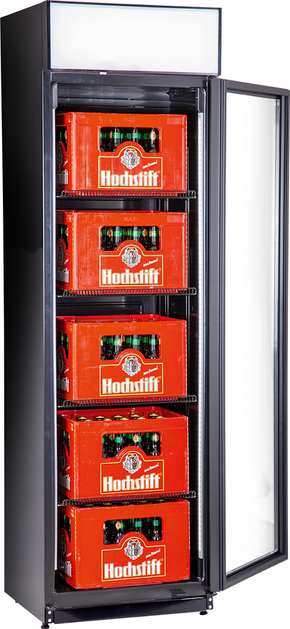 KBS Gastrotechnik Glastürkühlschrank FLK 365 schwarz
