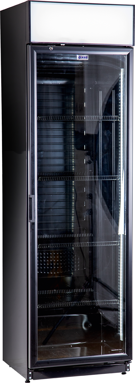 KBS Gastrotechnik Glastürkühlschrank FLK 365 schwarz