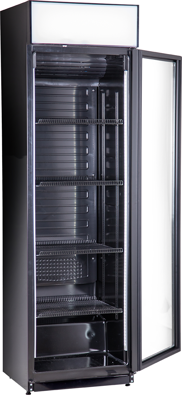 KBS Gastrotechnik Glastürkühlschrank FLK 365 schwarz